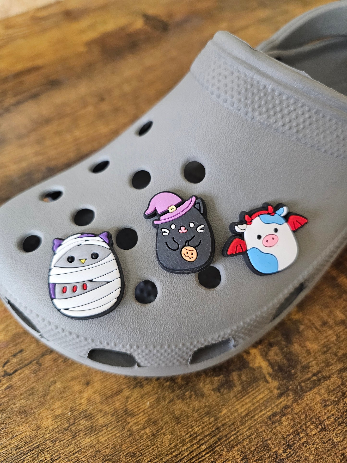 Squishy animal halloween shoe charms