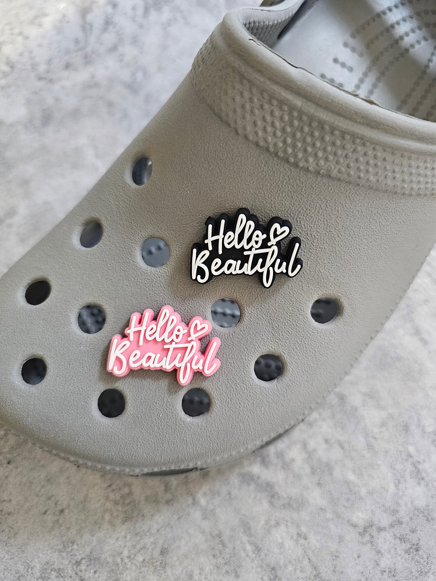 Hello beautiful shoe charm