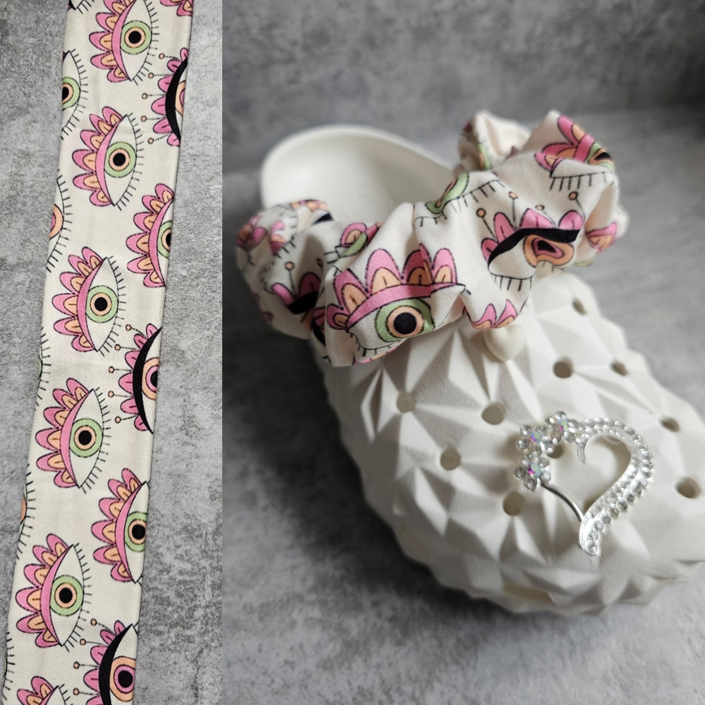 Pink evil eye strap covers - COME IN PAIRS