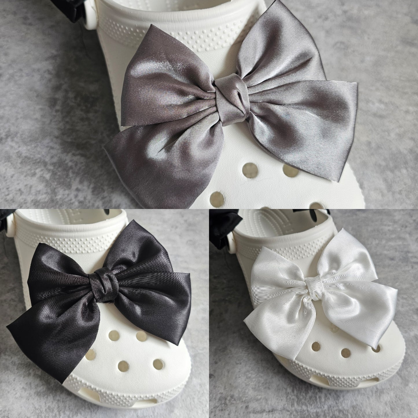 Plain satin shoe bows - COME IN A PAIR