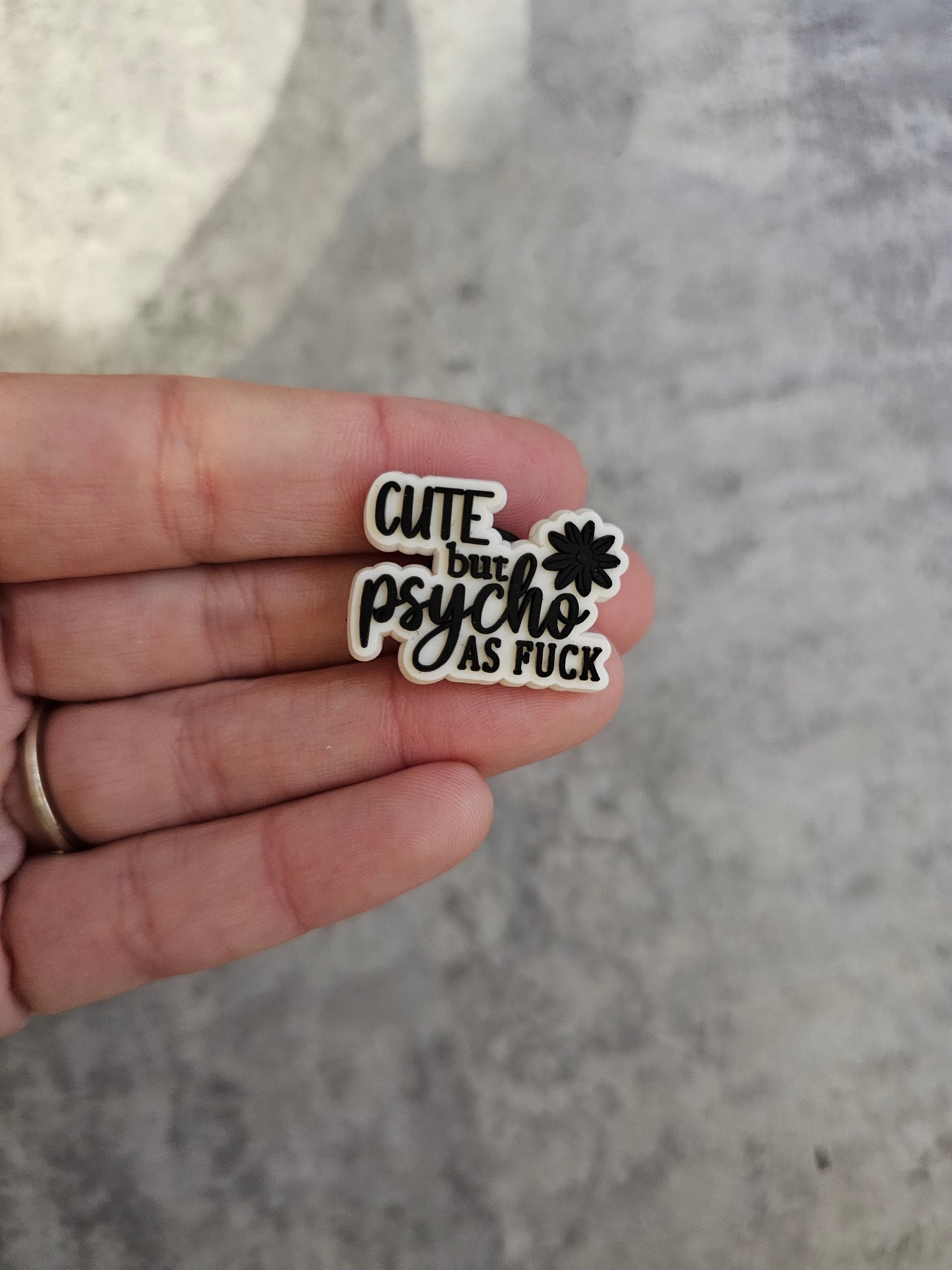 Cute but psycho as shoe charm, funny, meme, shoe accessories, humour gift