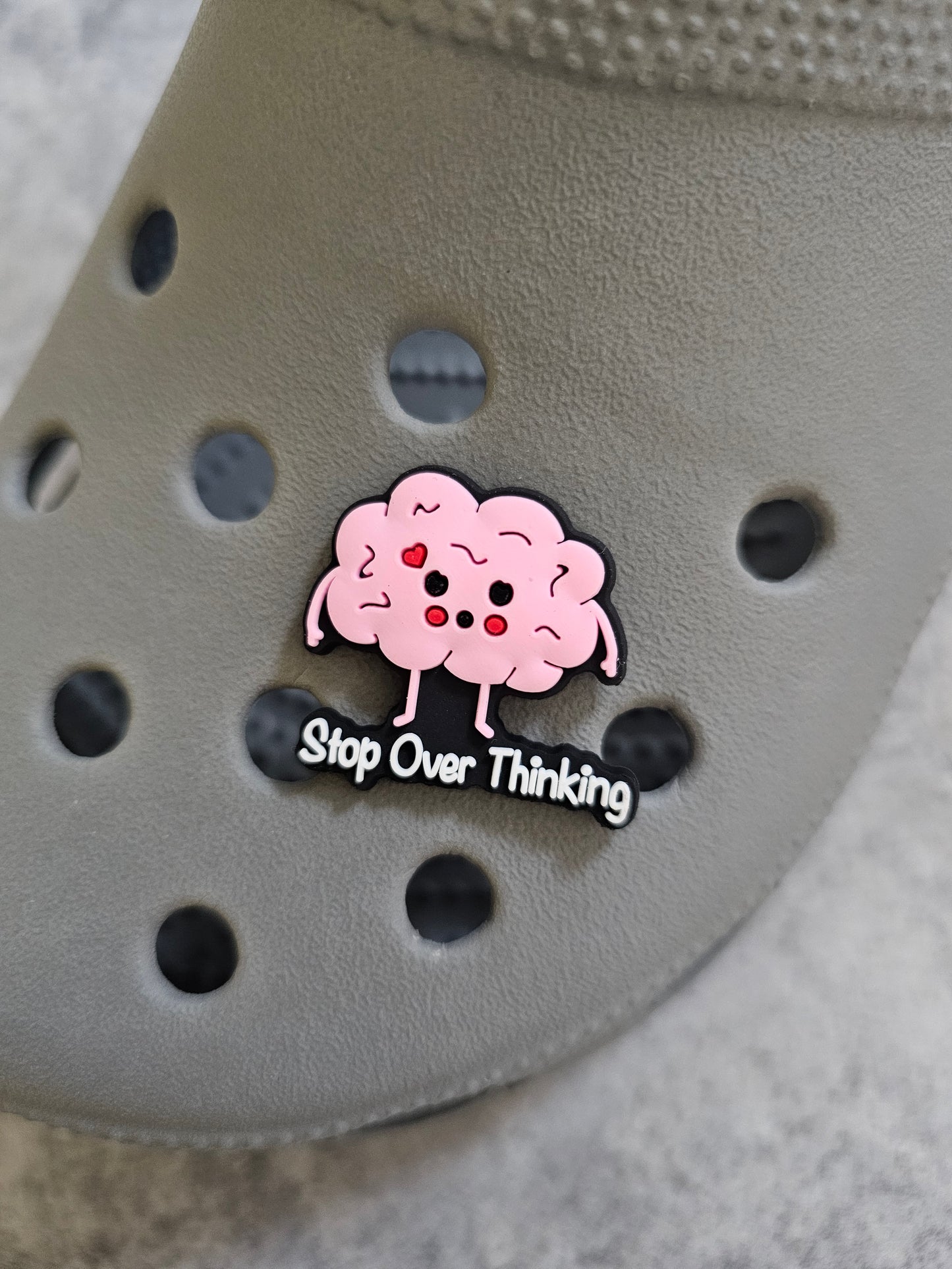 Stop over thinking shoe charm
