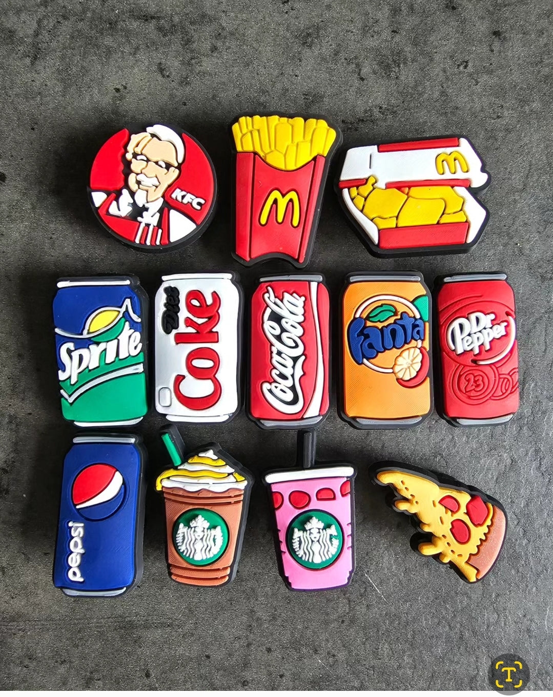 Food and drink shoe charms