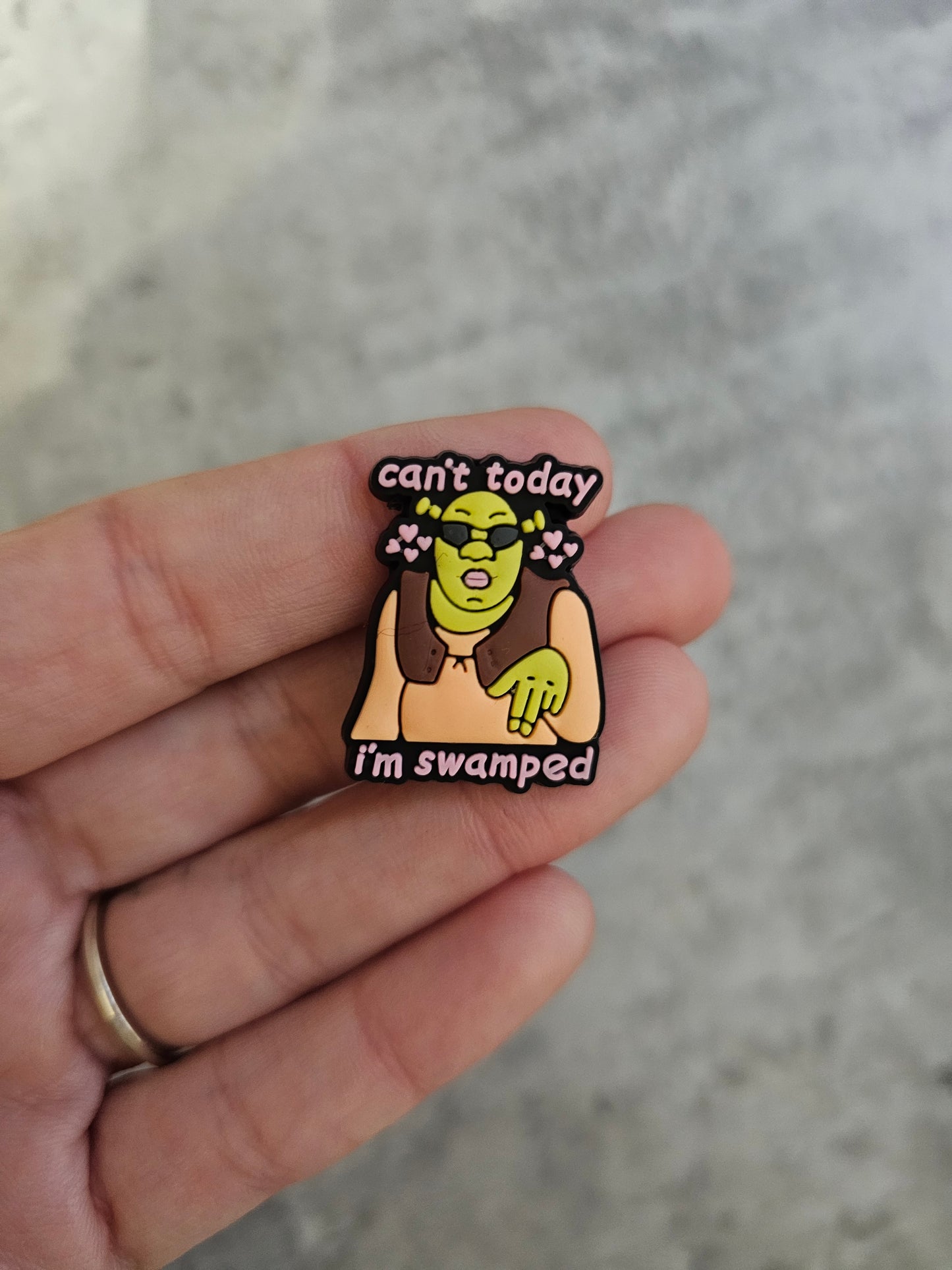 Cant today im swamped shoe charm, funny, meme, shoe accessories, humour gift