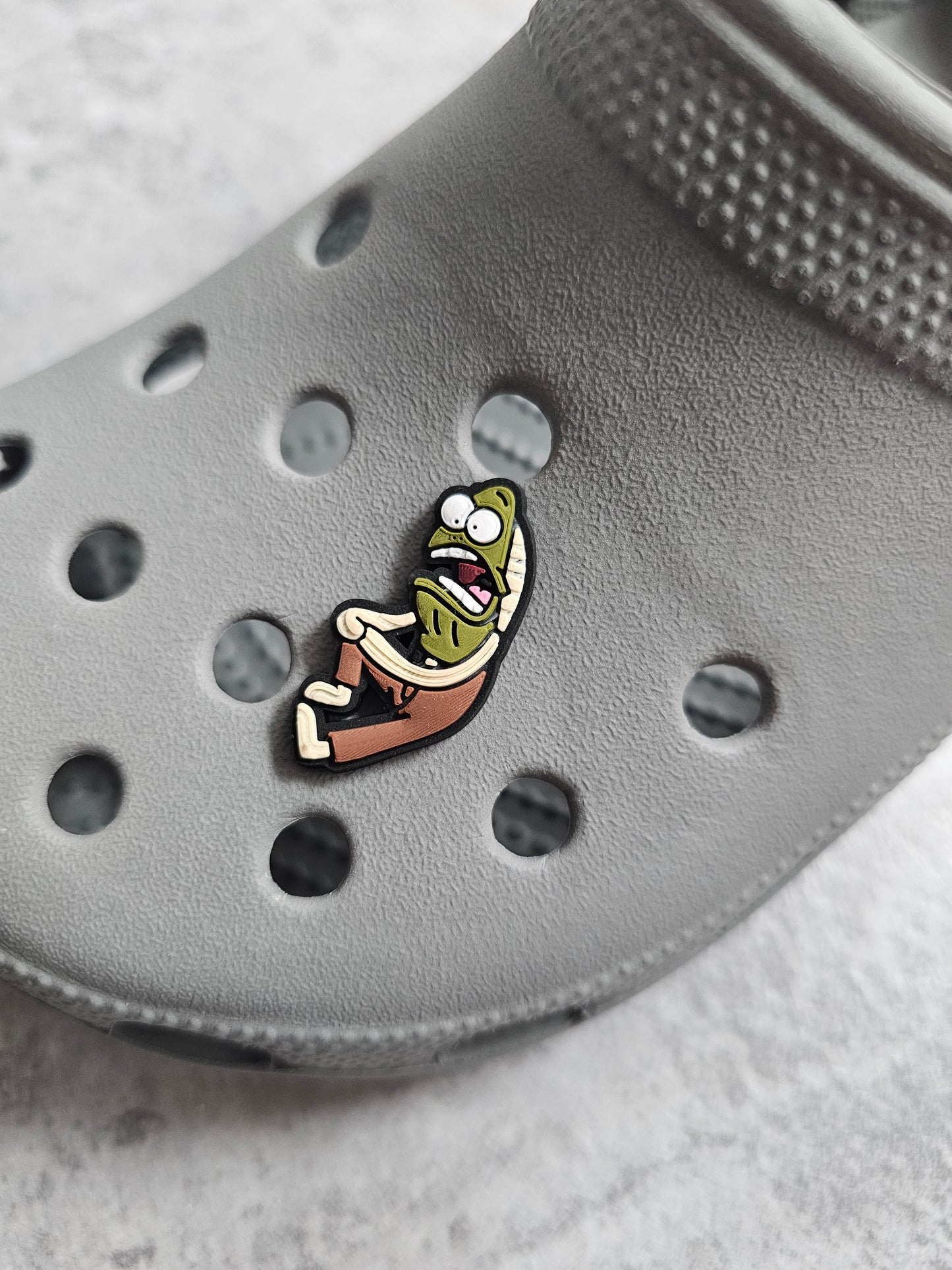 Ouch my toe fish shoe charm