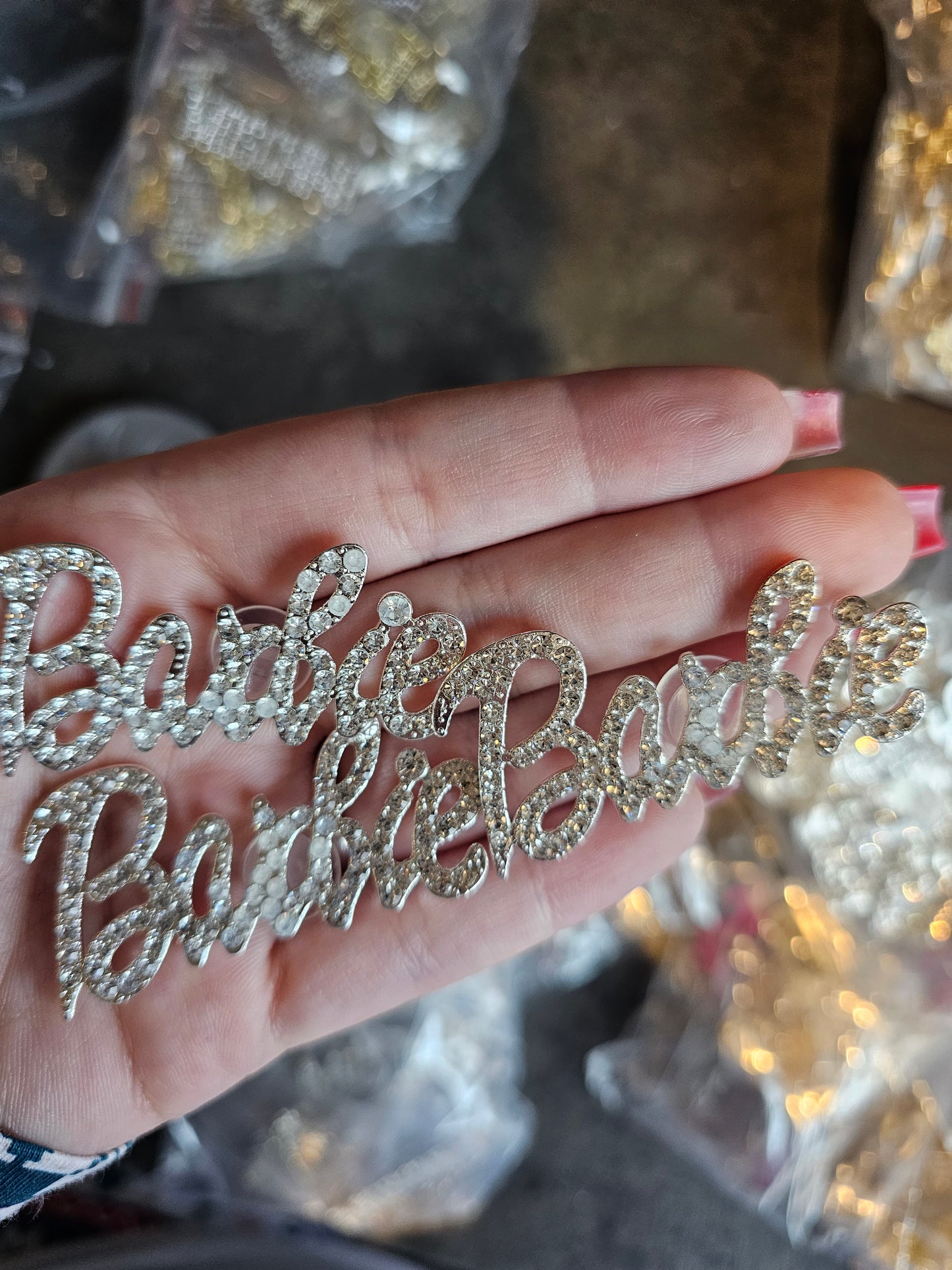 Imperfect barbie metal bling shoe charm