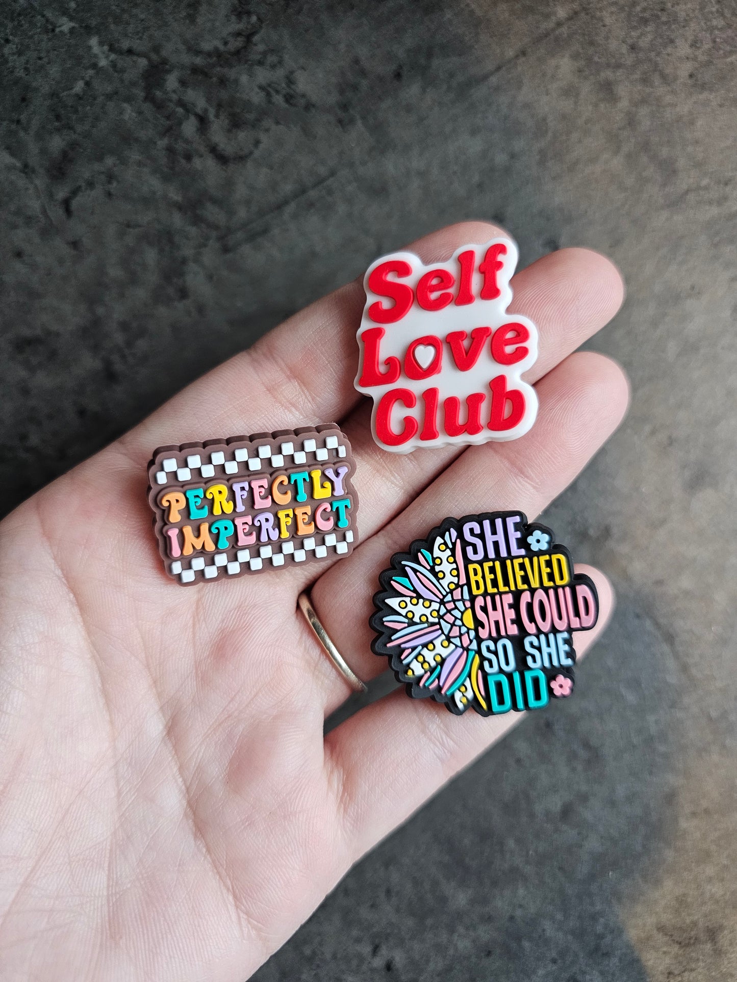 Self love, affirmation shoe charms