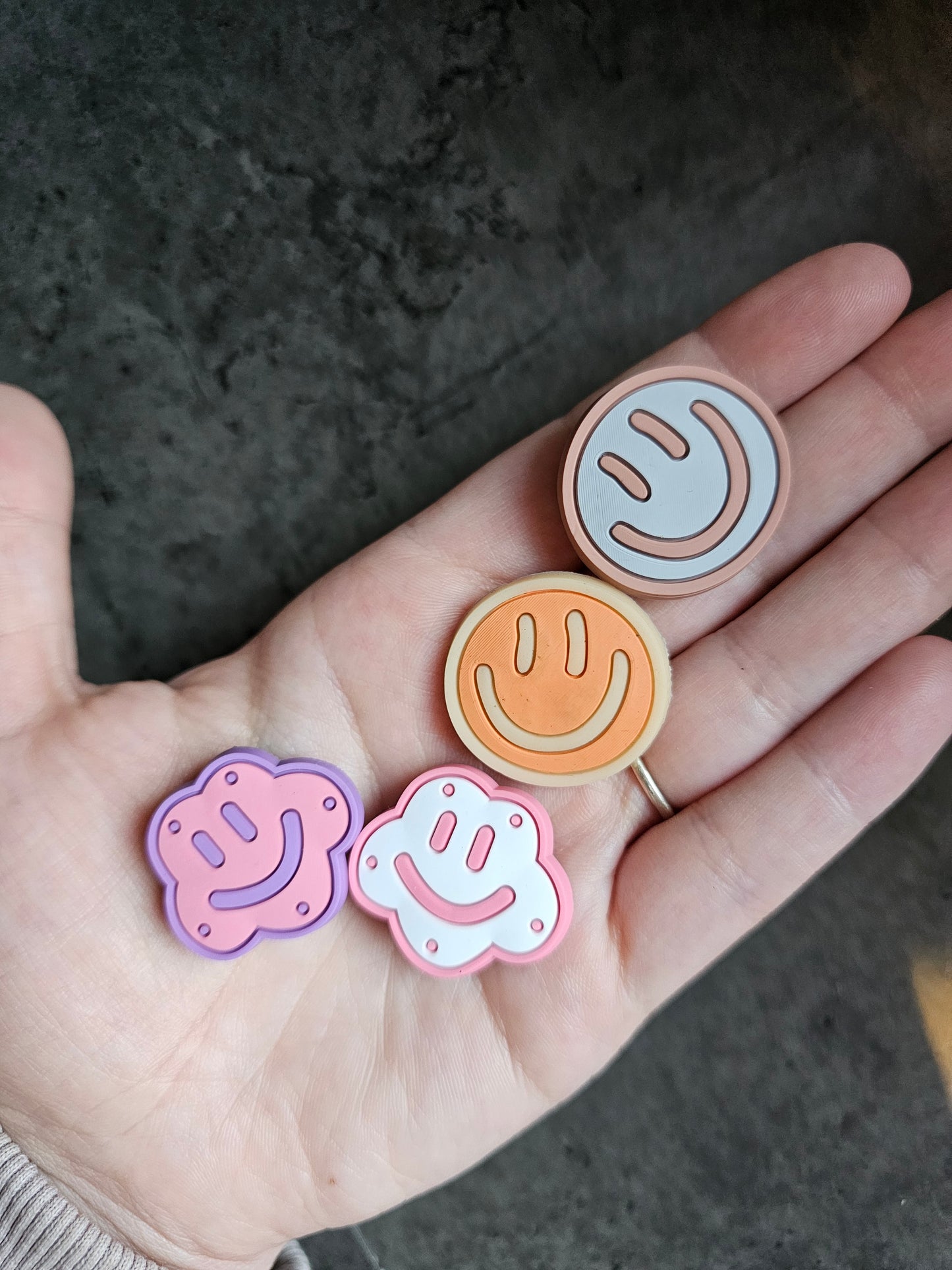 Cloud, smiley face shoe  charms