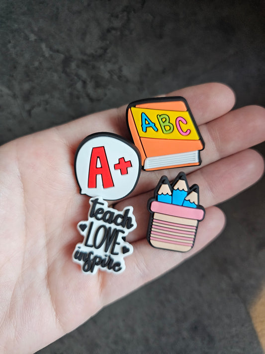 Teacher and school shoe charms
