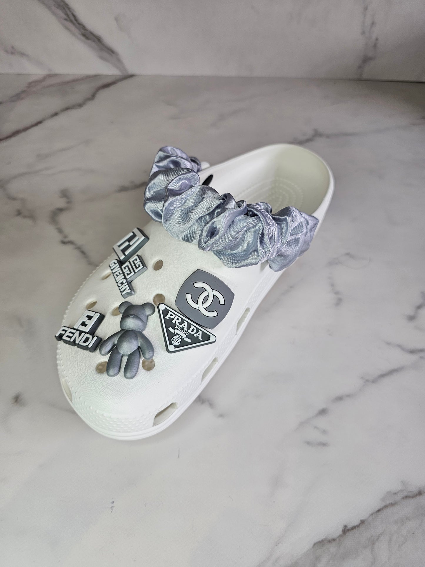 Plain satin shoe strap covers