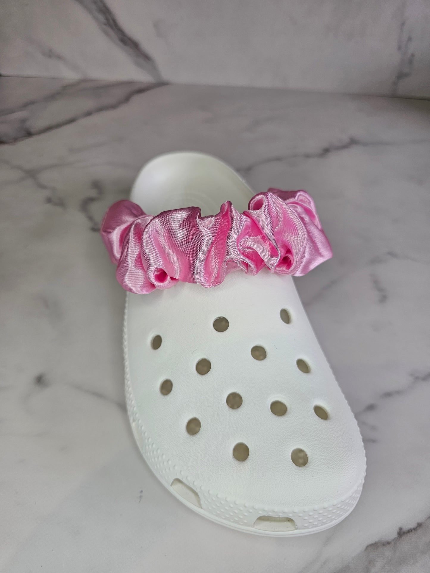 Plain satin shoe strap covers