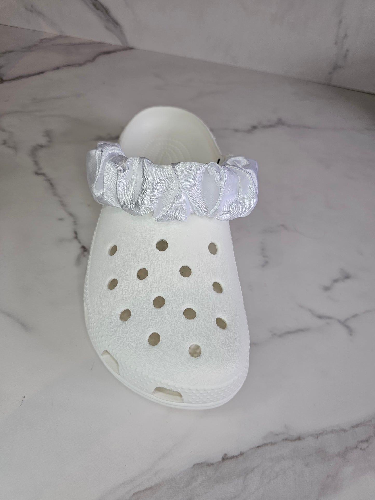 Plain satin shoe strap covers