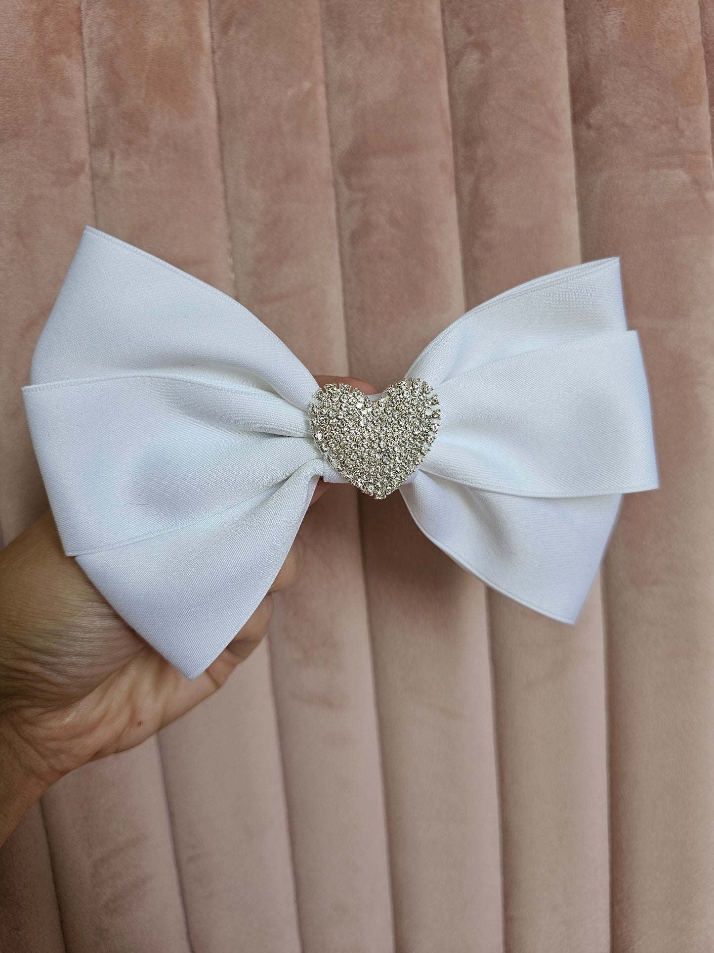 Large Diamante heart shoe bows