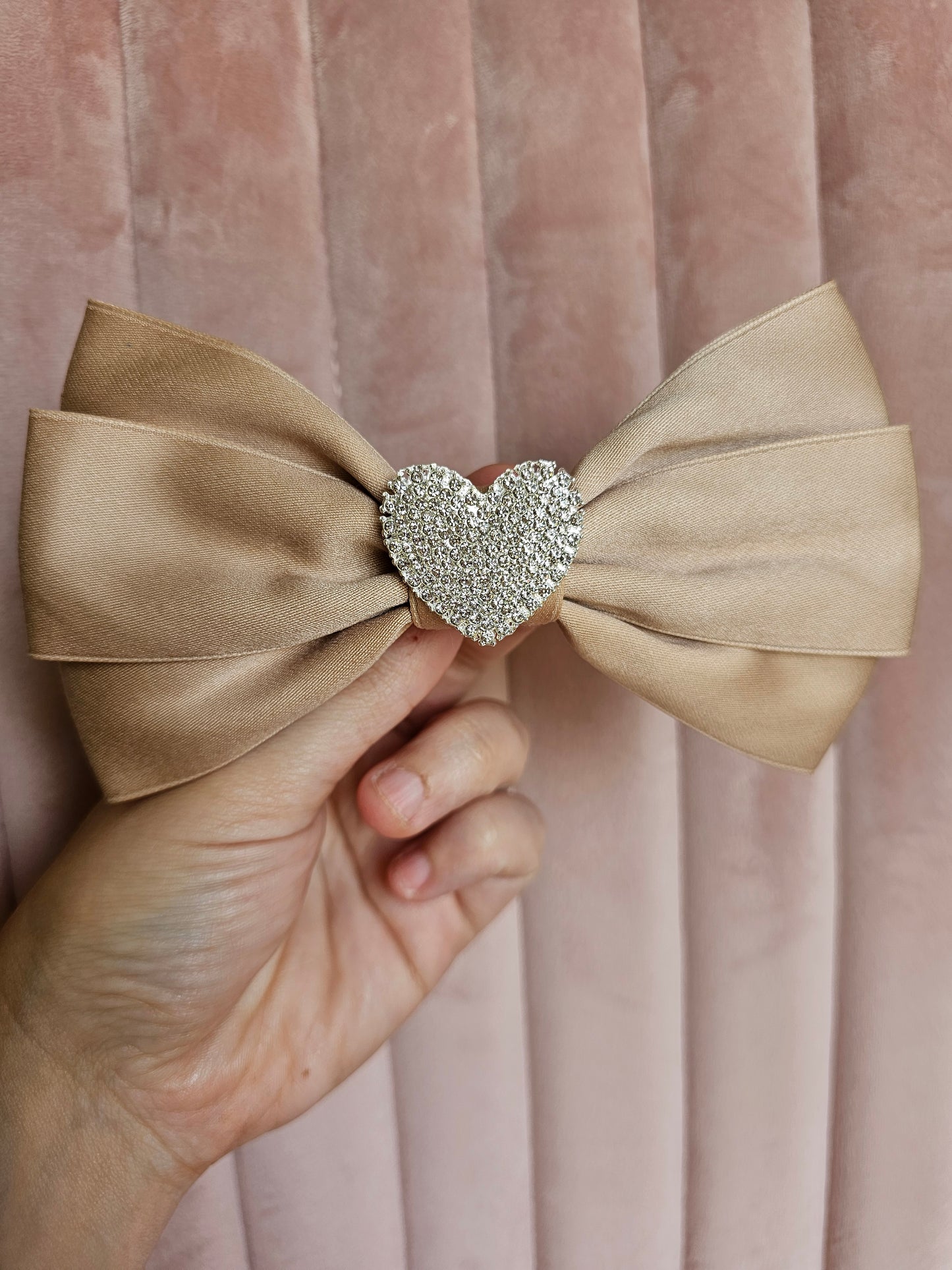 Large Diamante heart shoe bows