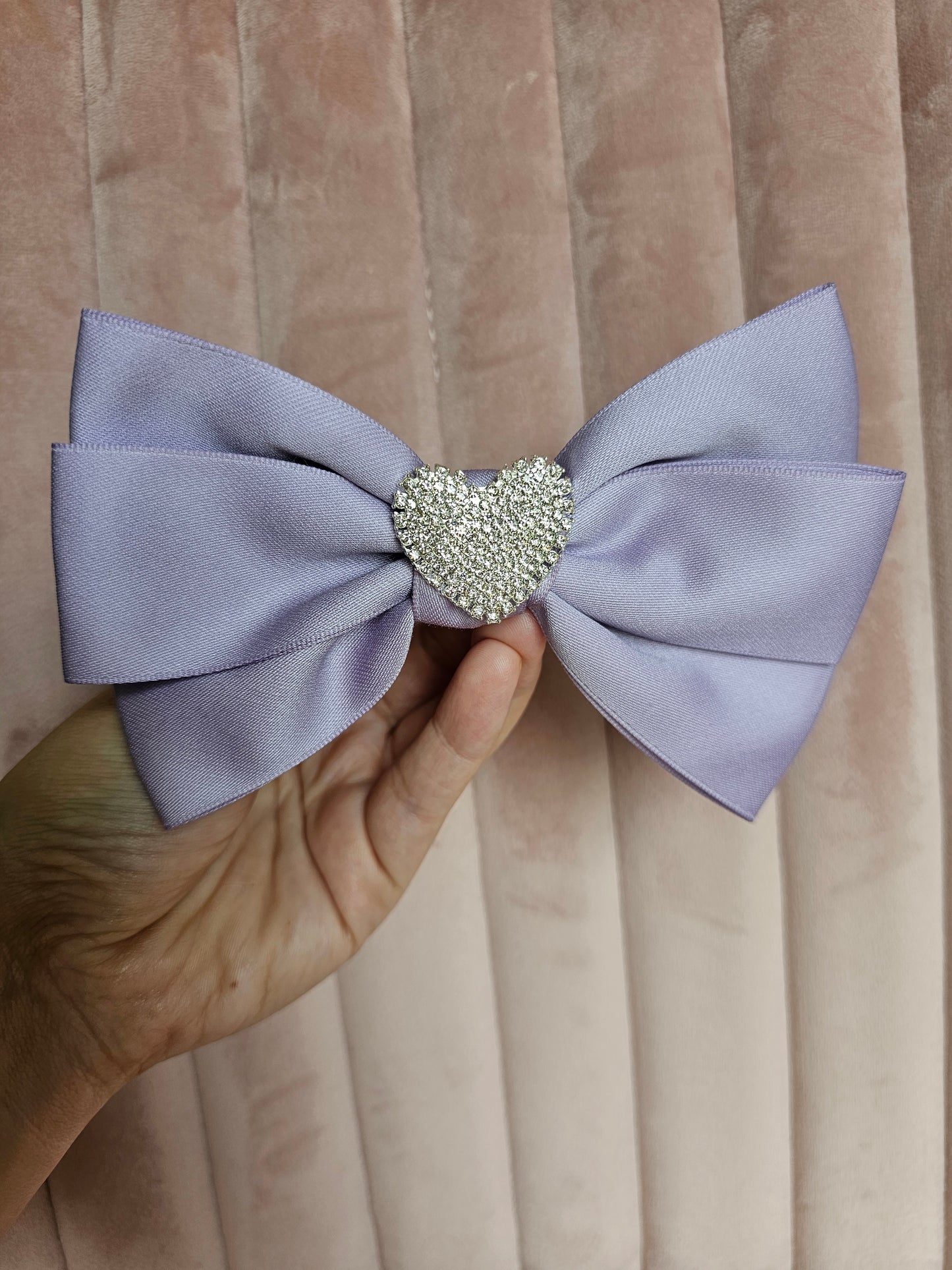 Large Diamante heart shoe bows