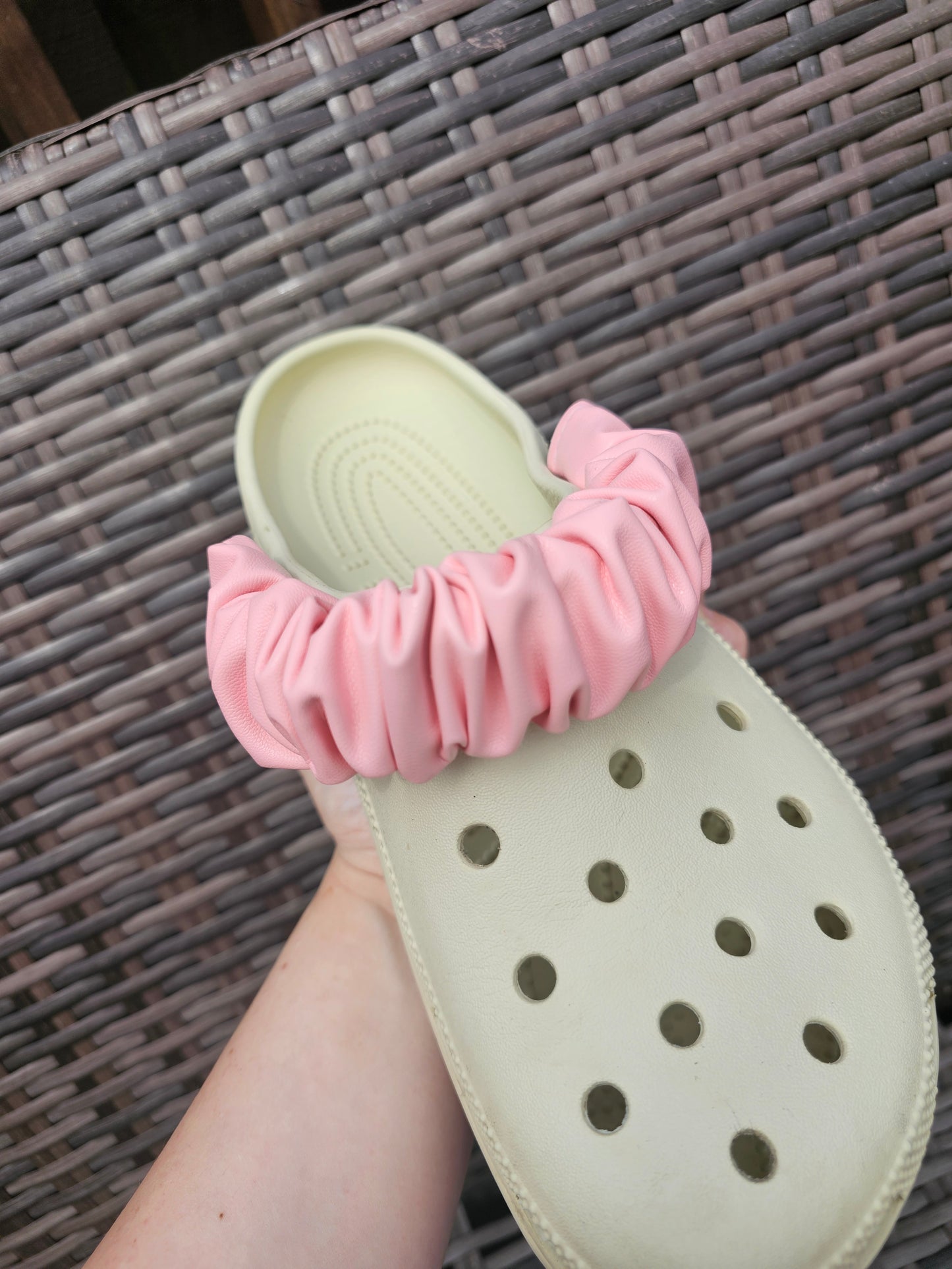 Plain faux leather shoe strap covers