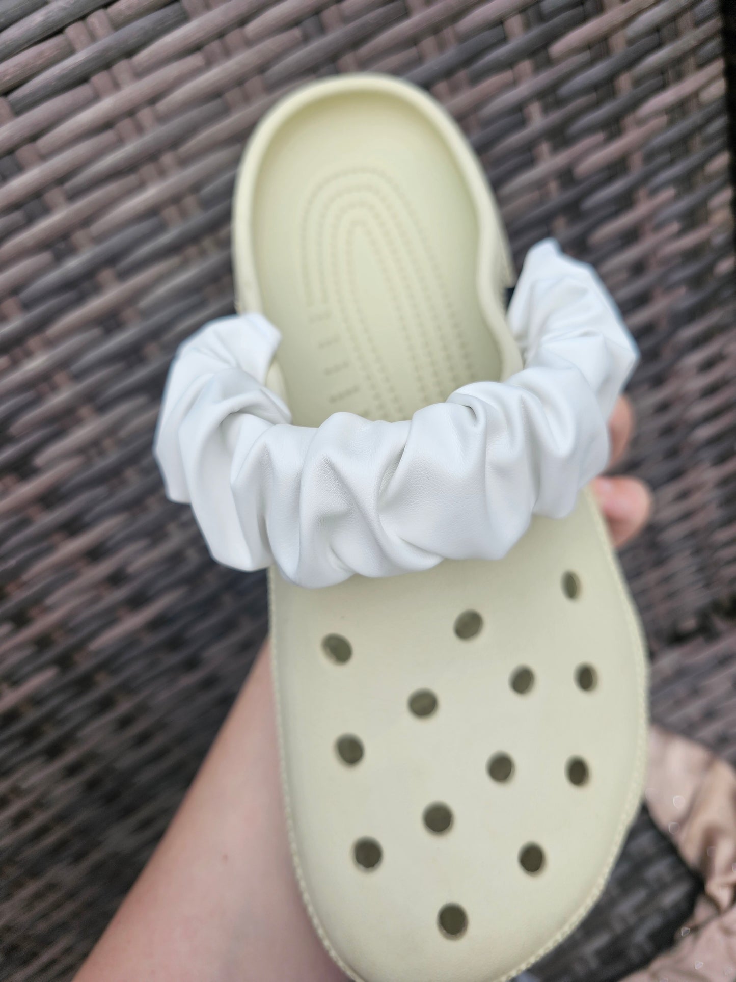 Plain faux leather shoe strap covers