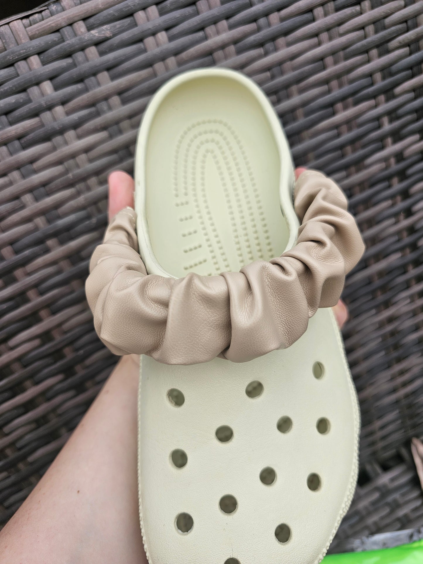 Plain faux leather shoe strap covers