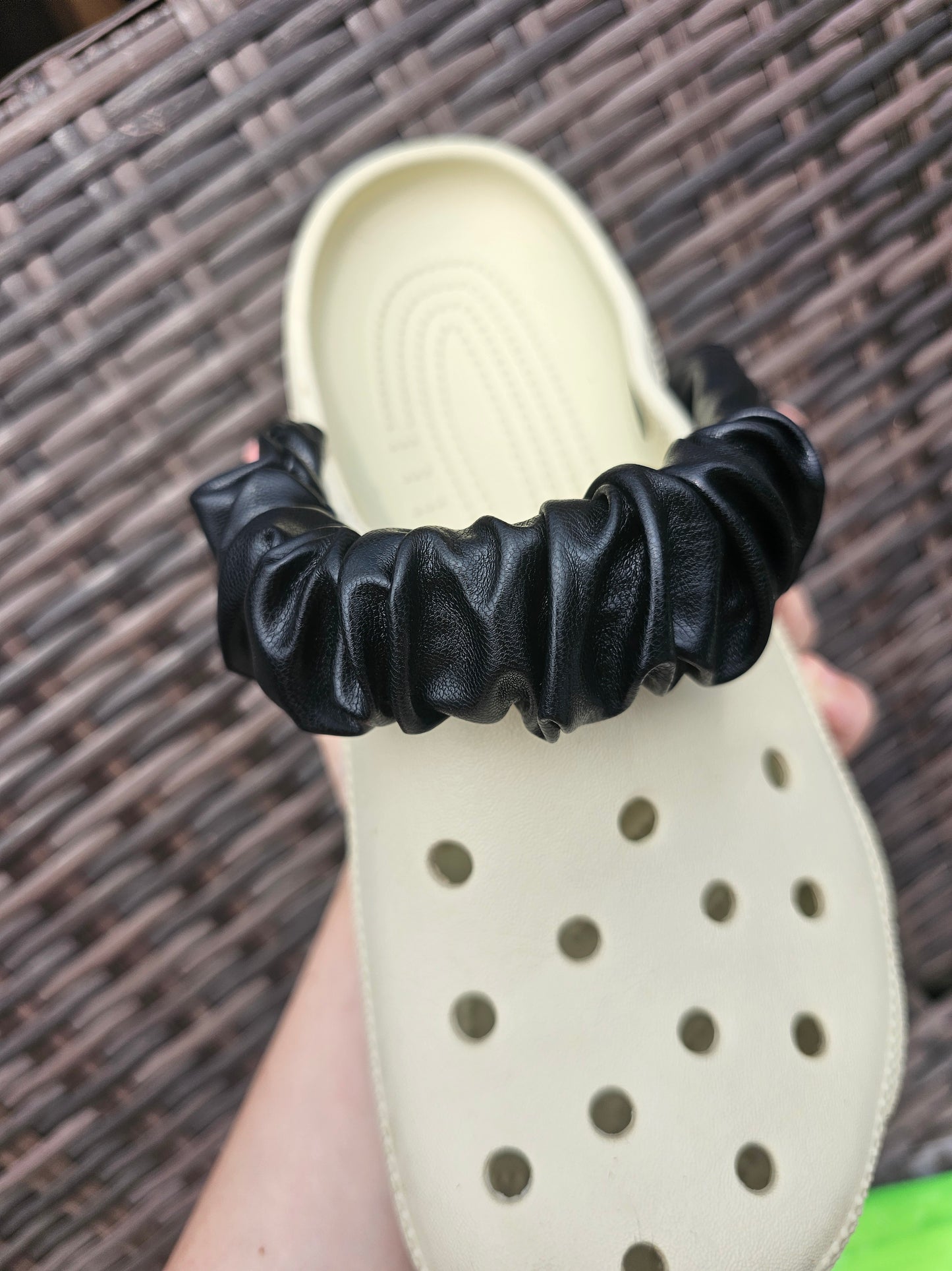 Plain faux leather shoe strap covers