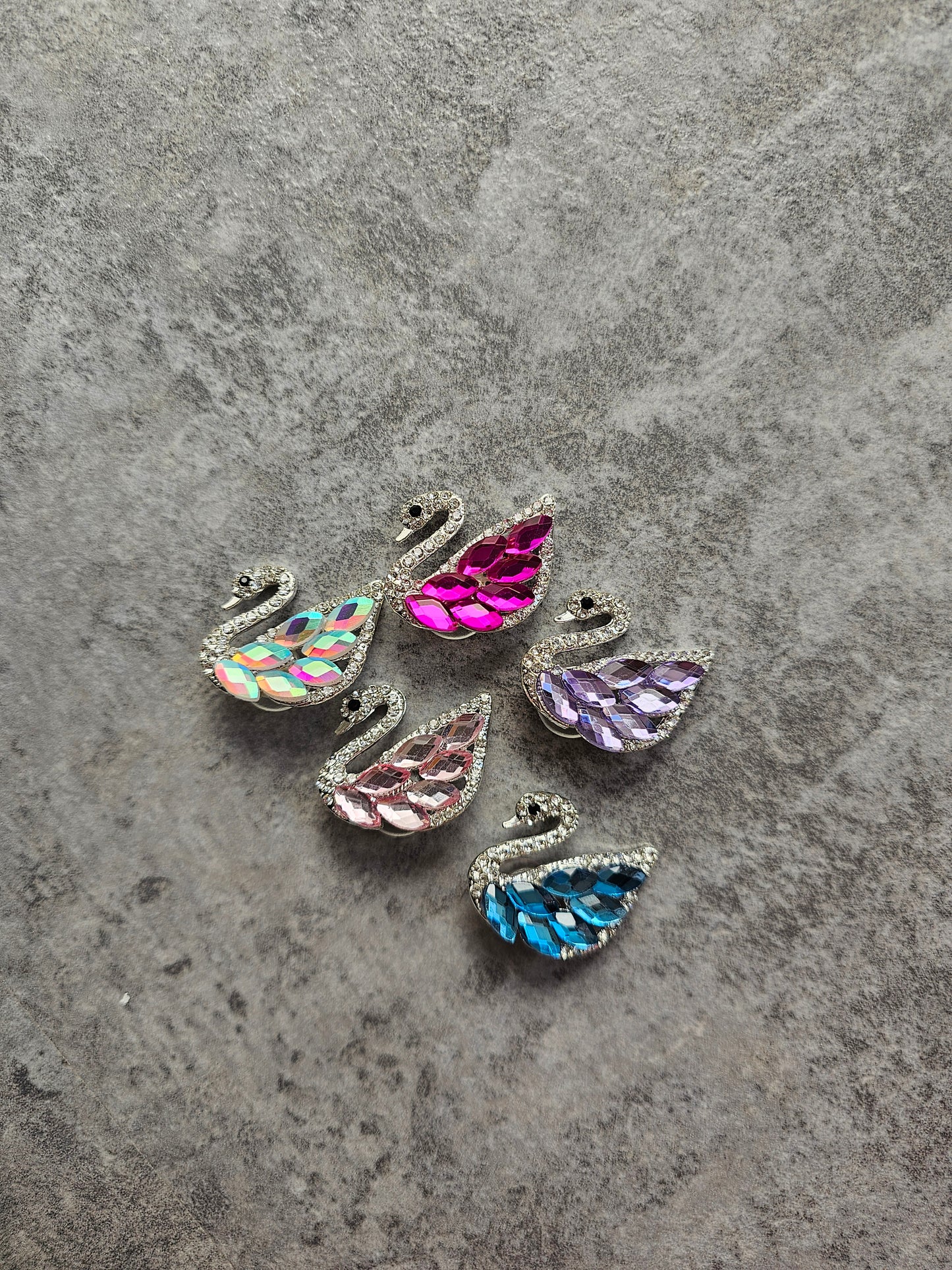 Bling swan shoe charm