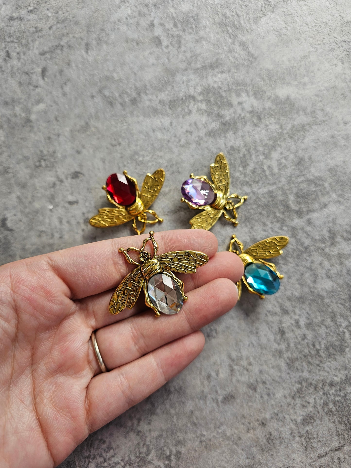 Bling jewel bee shoe charms