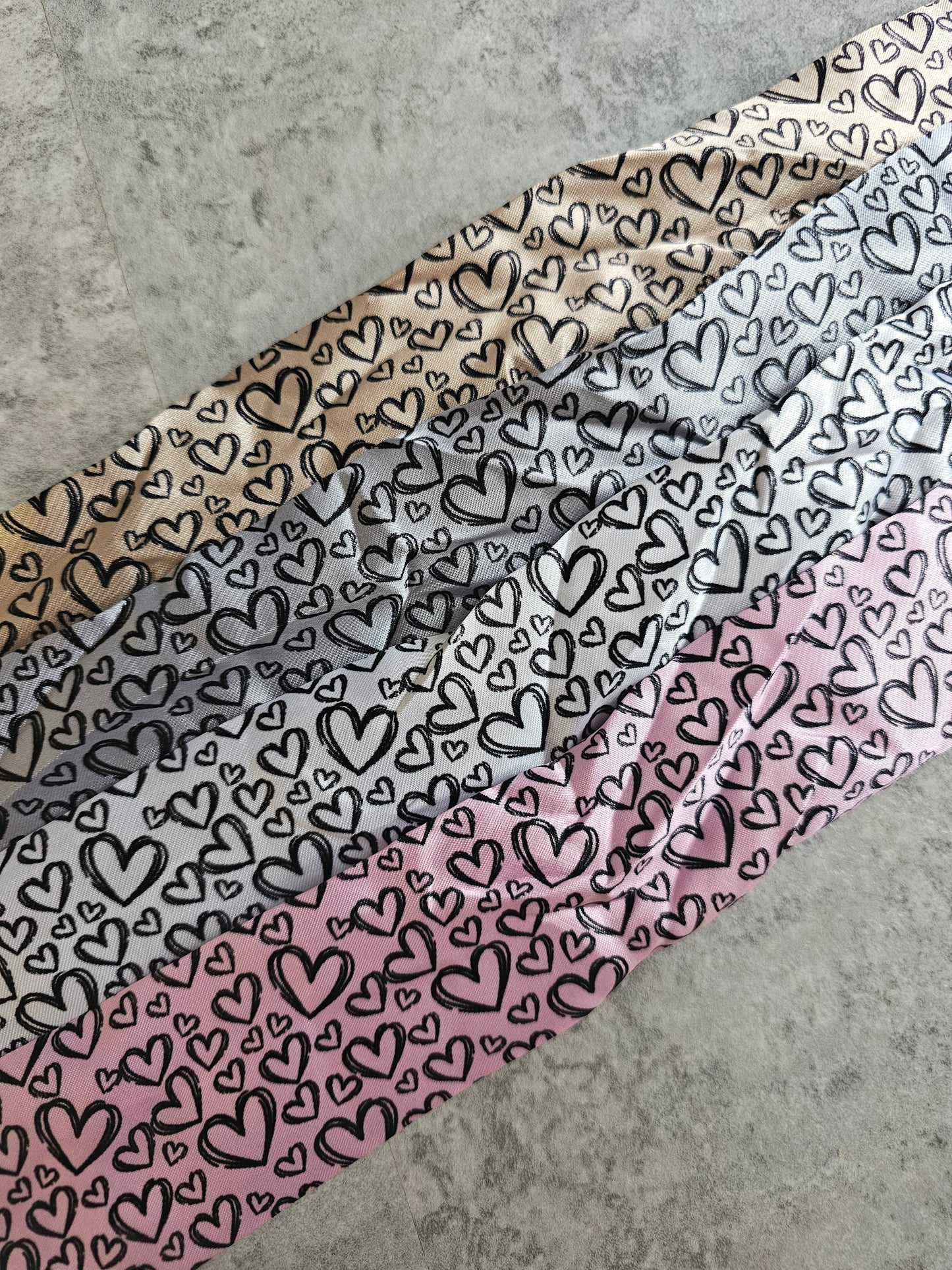 Satin hearts strap covers, OBC Personalised exclusive designs! COME IN PAIRS.