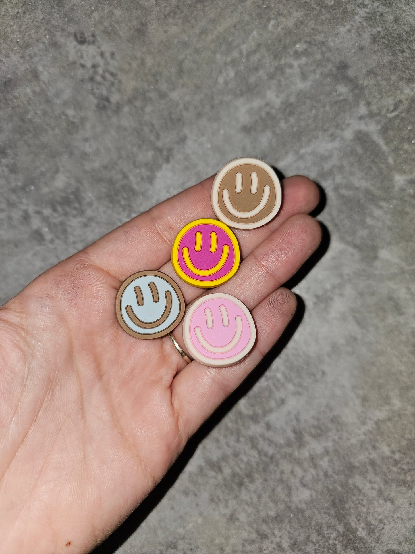 Small smiley face shoe charms