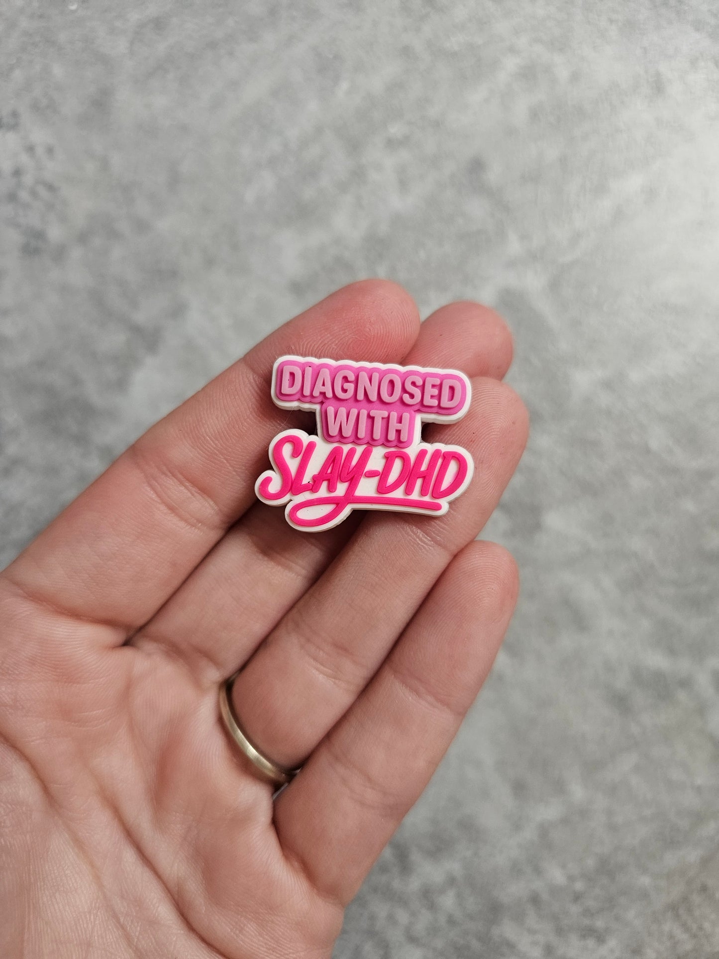 Diagnosed with Slaydhd shoe charm, adhd awareness, gift ideas, funny gift idea