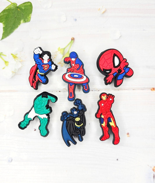 Super hero shoe charms