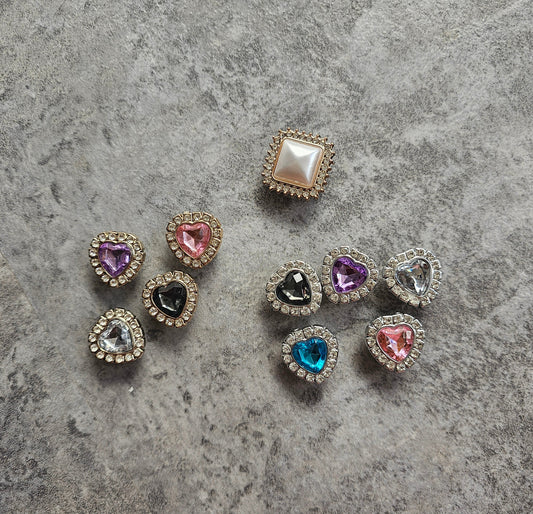 Jewel bling heart shoe charms