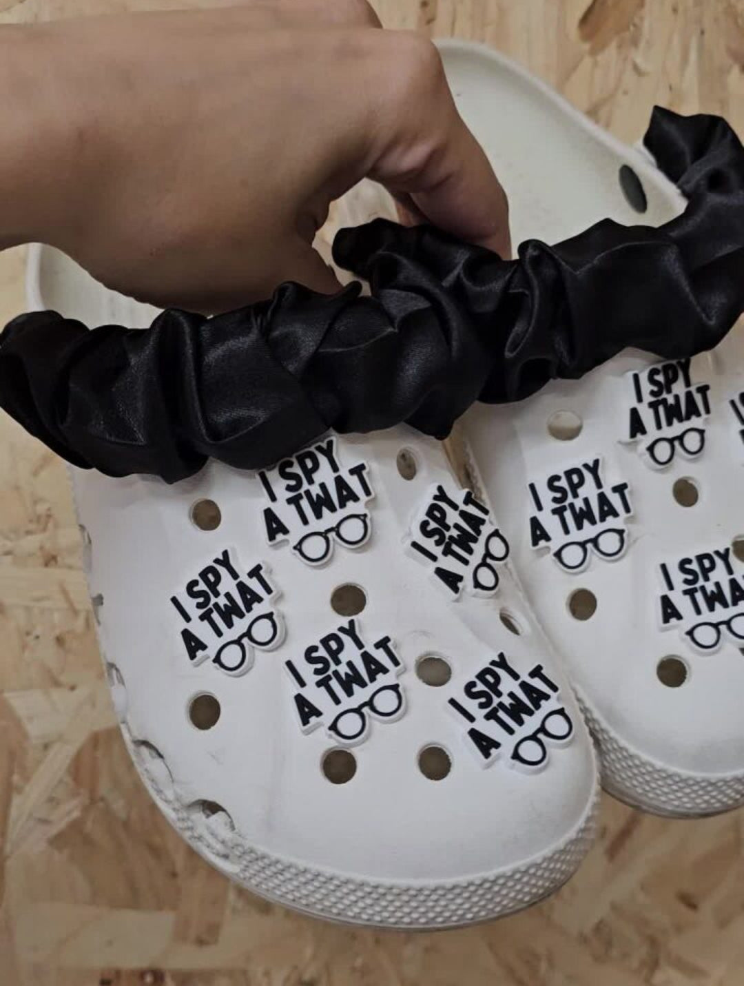 I spy a twat shoe charm