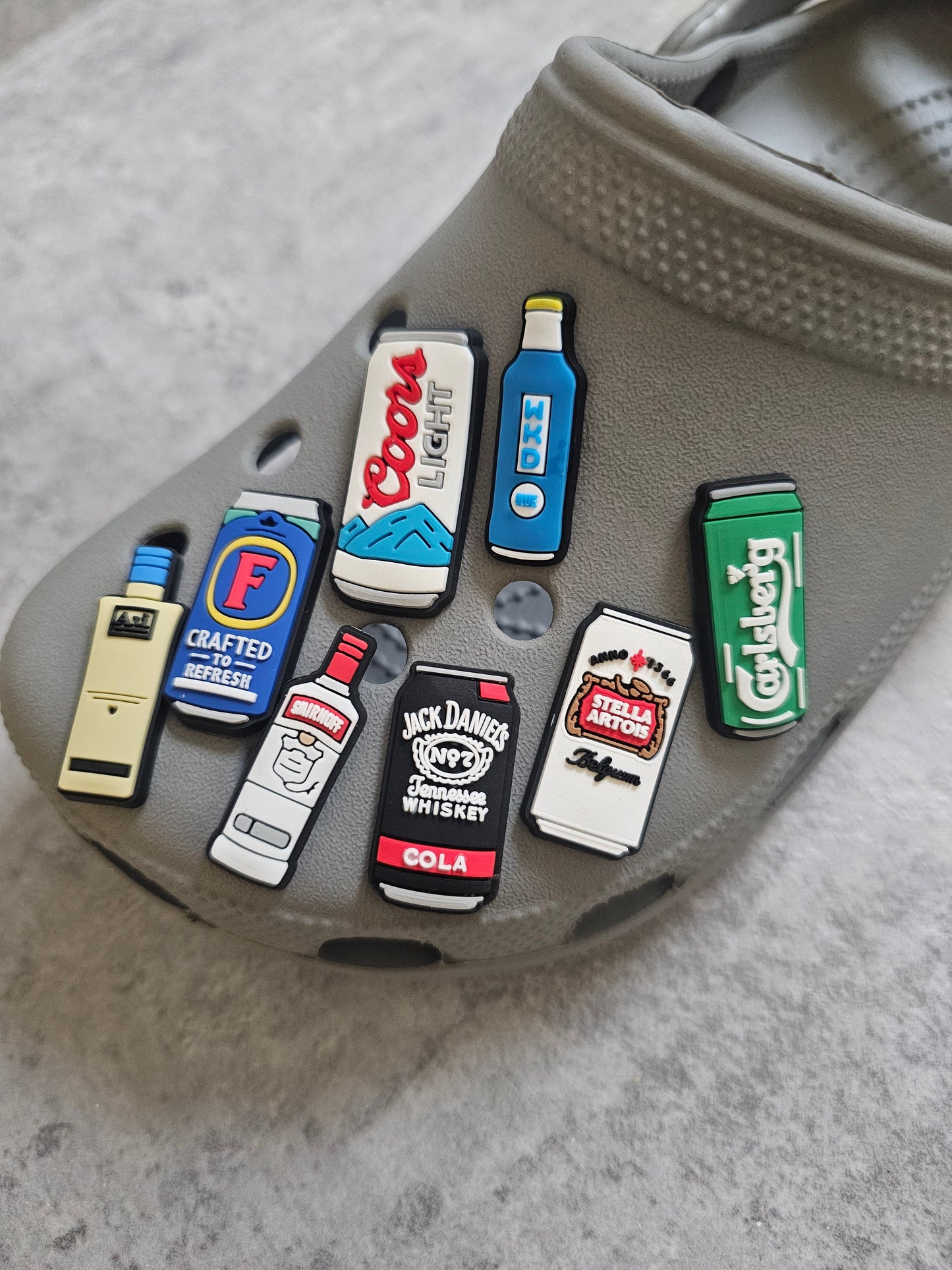 Beer, drink shoe charms