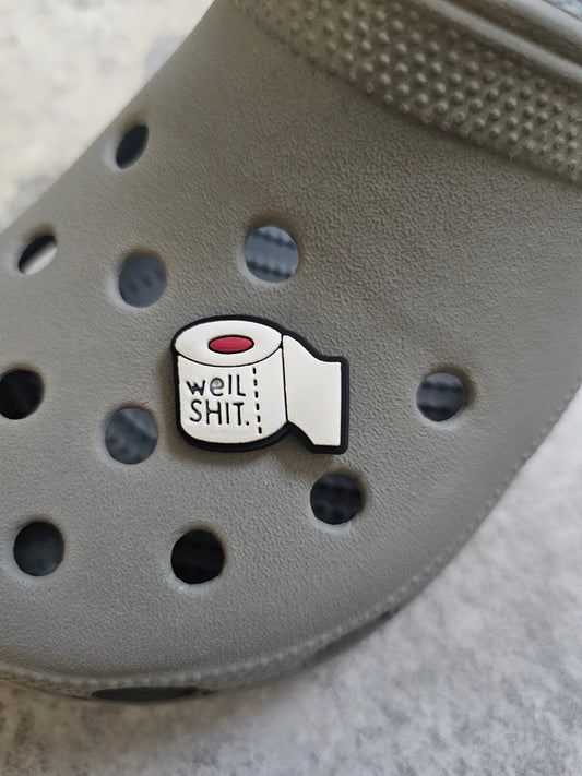 Well sht toilet roll shoe charm