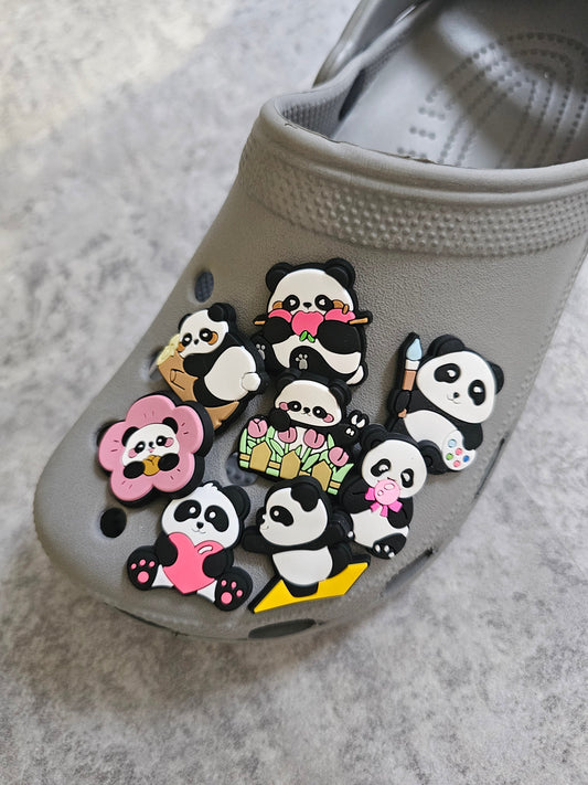 Panda shoe charms, pandas, funny, cute