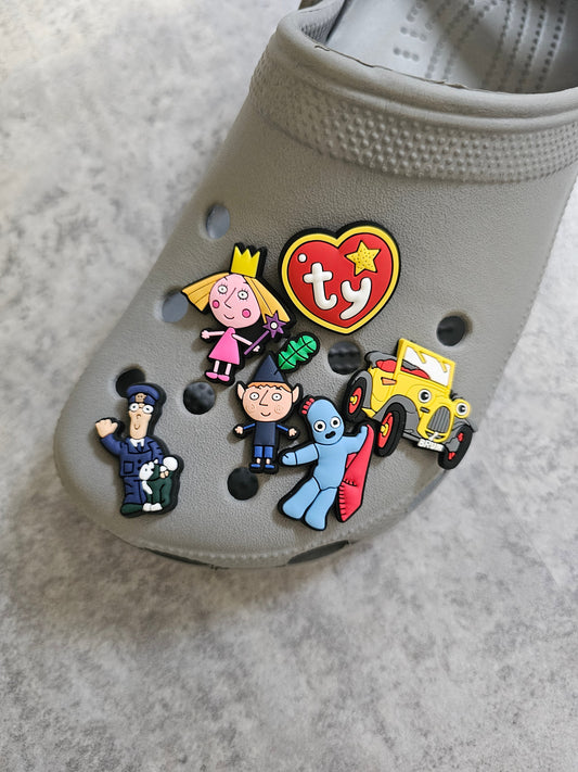 Childrens toy shoe charms, Throwback, cartoon