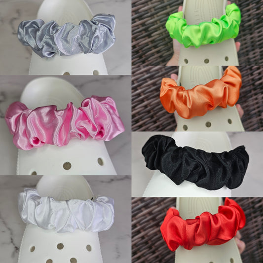 Plain satin shoe strap covers