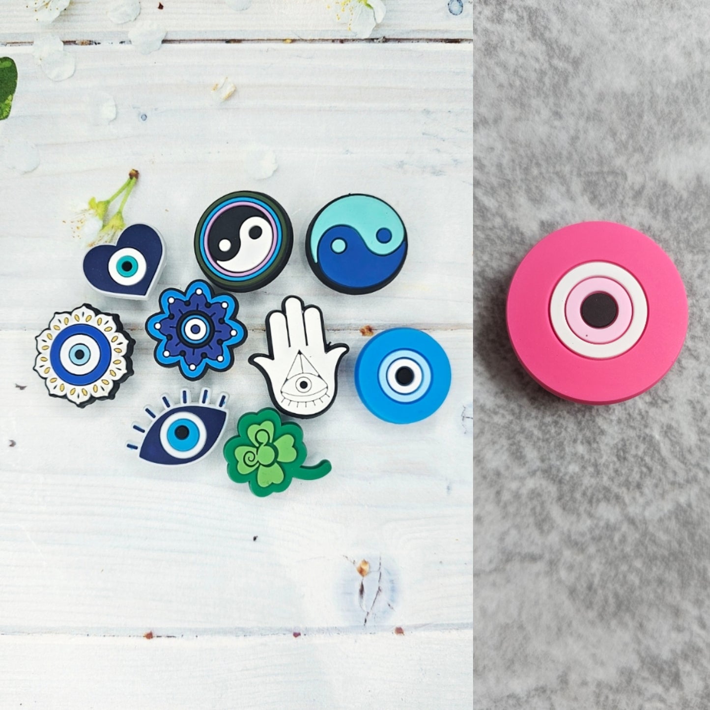 Evil eye shoe charms