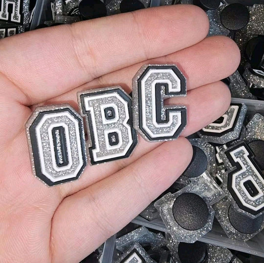 Silver glitter letters