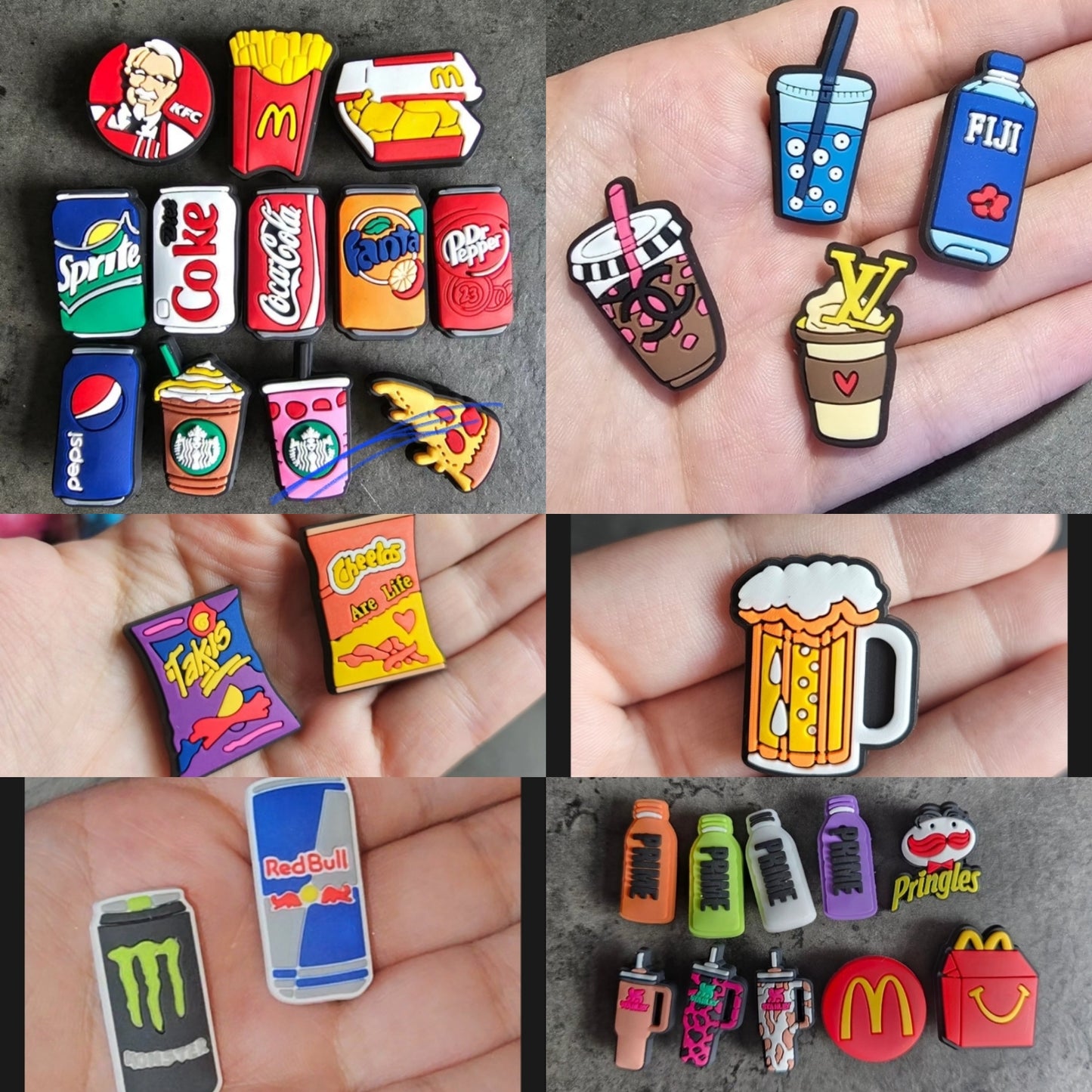 Food and drink shoe charms