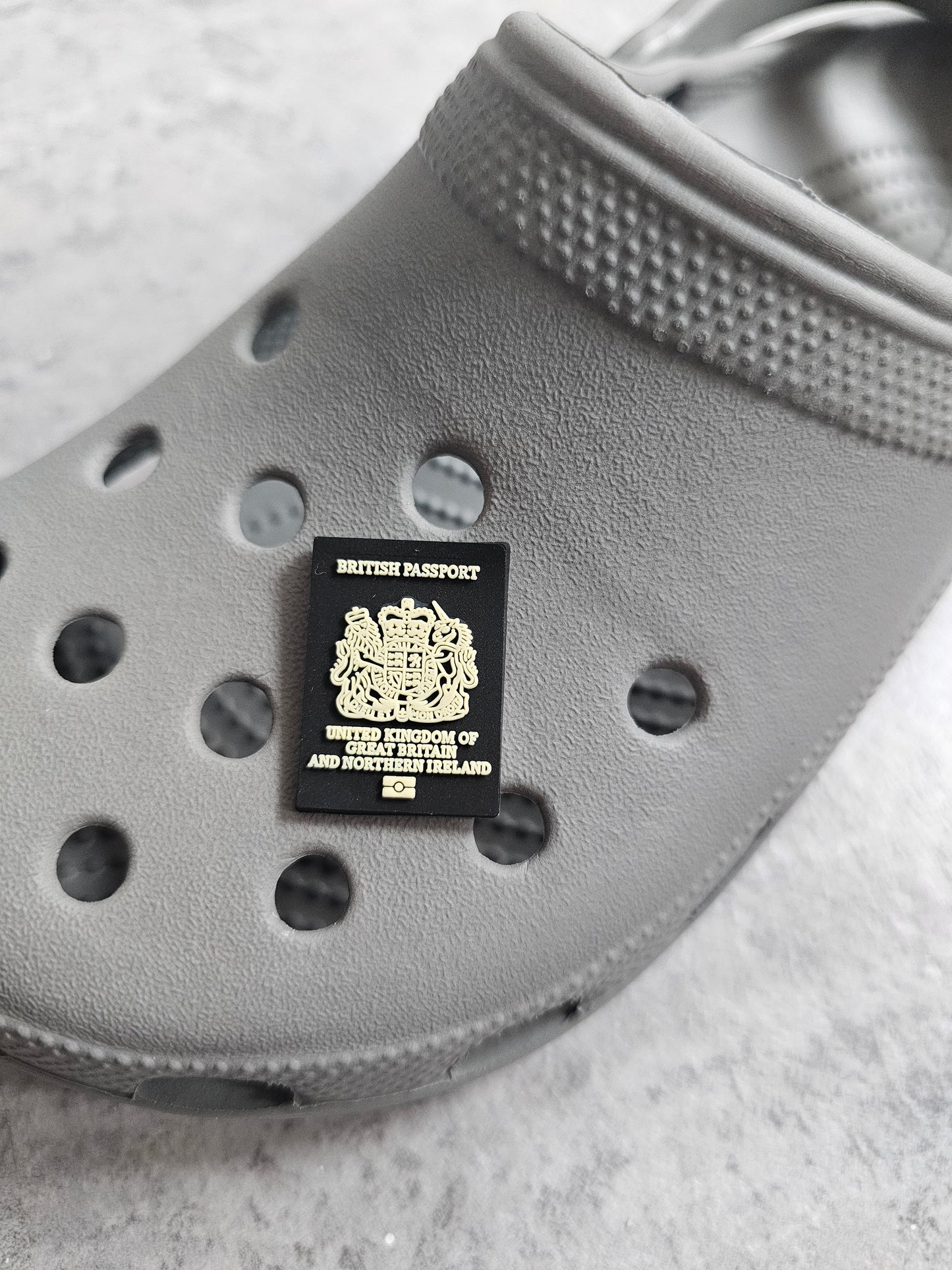 Passport shoe charm
