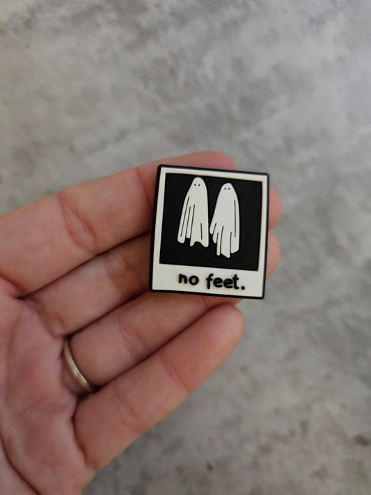 No feet ghost shoe charm, funny, meme, shoe accessories, humour gift