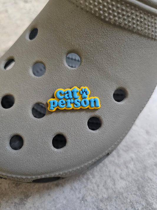 Cat person shoe charm