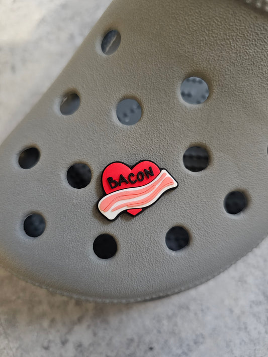 Bacon heart shoe charm