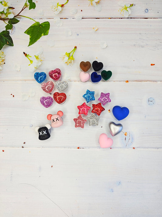 Glitter, velvet shoe charm, gap fillers