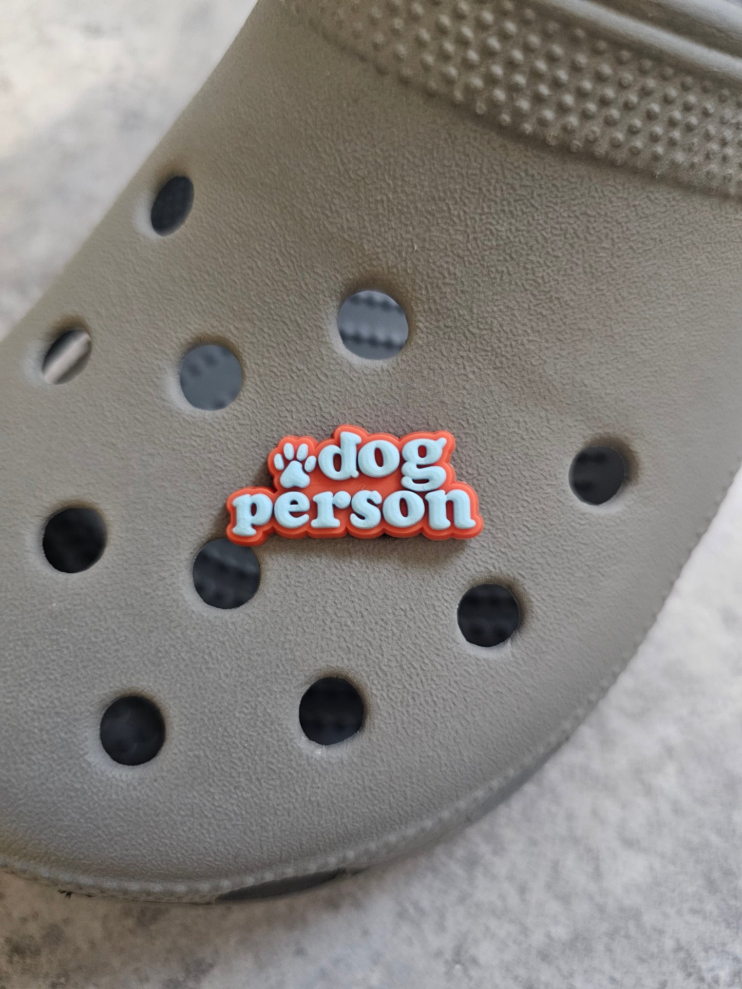 Dog person shoe charm