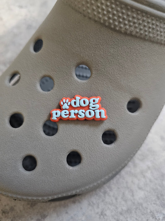 Dog person shoe charm