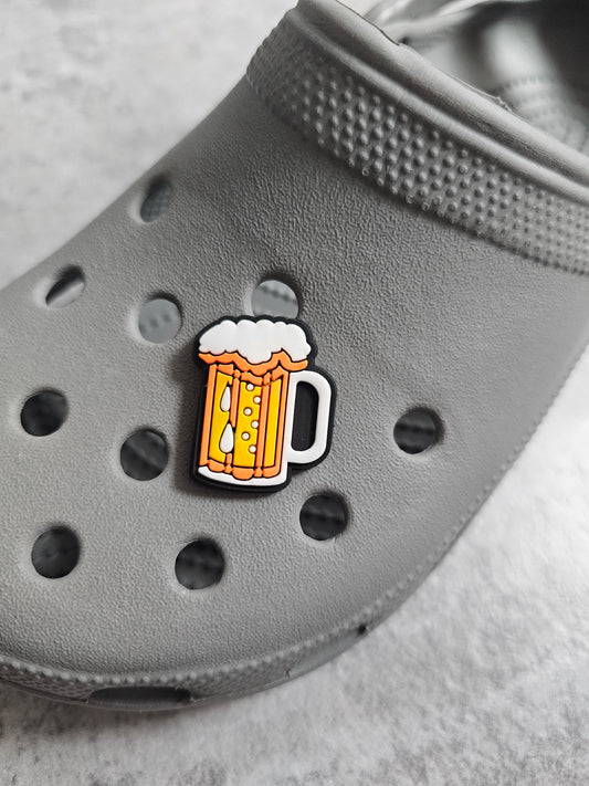 Beer stein glass shoe charm