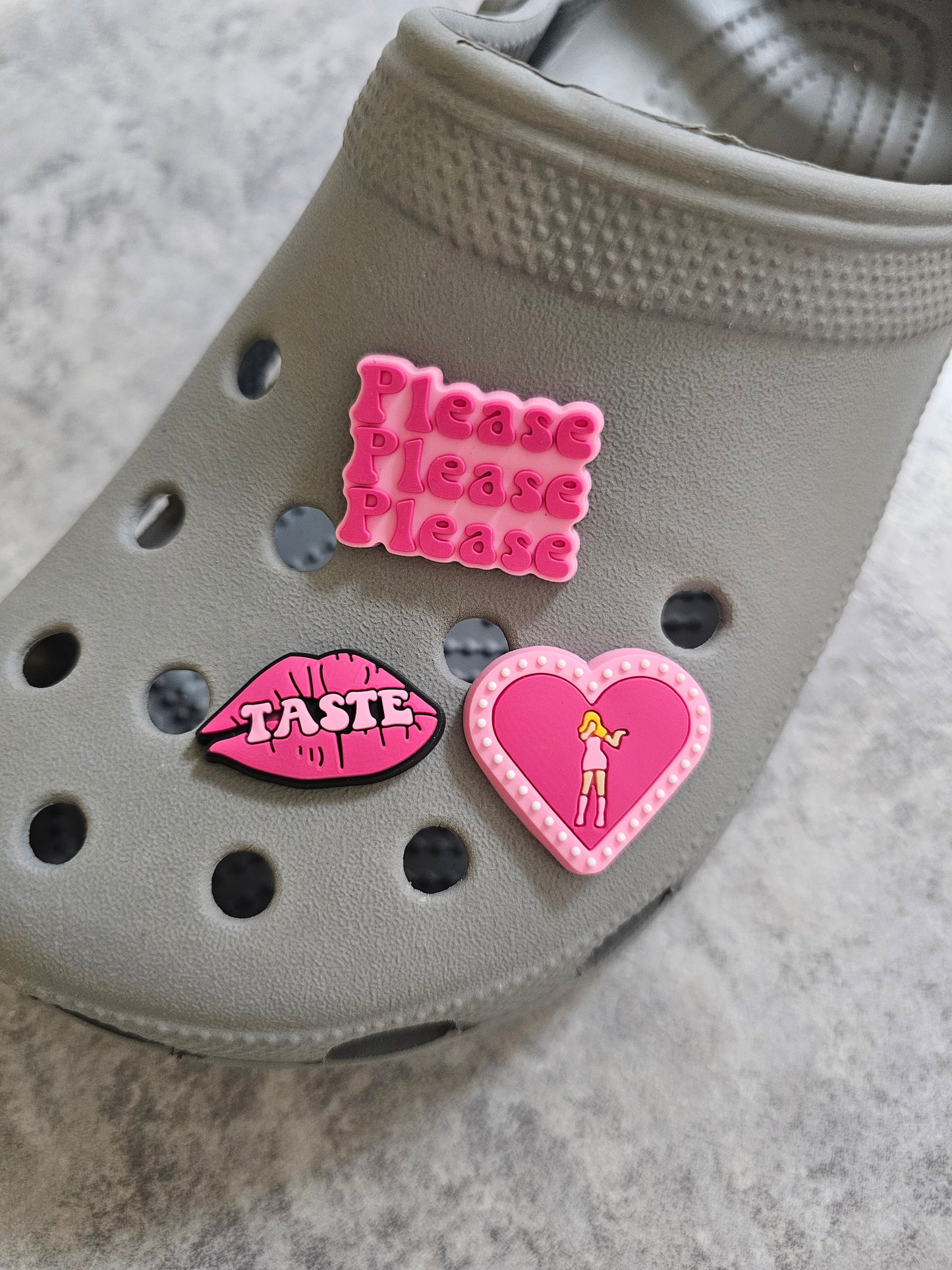 Sabrina shoe charms, singer, girl power, pink accessories