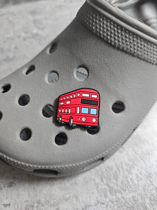 Red bus shoe charm