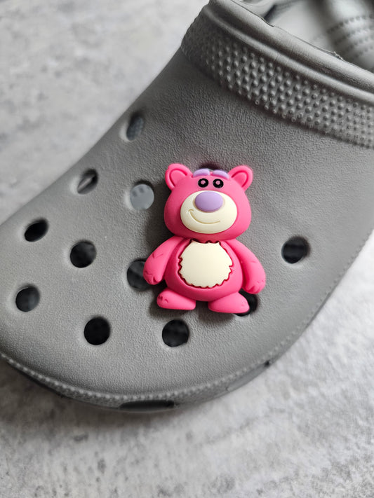 Large resin pink Lot bear shoe charm